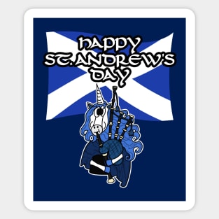 Scotland St Andrew's Day Scottish Flag Unicorn Bagpipes Sticker